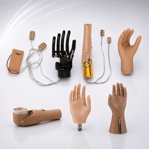 upper extramity prosthetic and silicon gloves